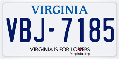VA license plate VBJ7185