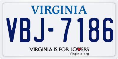 VA license plate VBJ7186