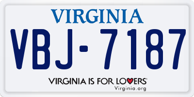 VA license plate VBJ7187