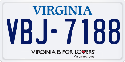 VA license plate VBJ7188