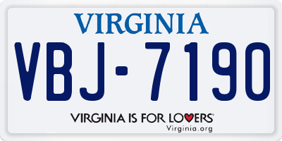 VA license plate VBJ7190