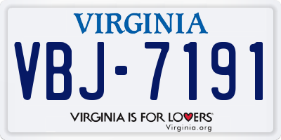 VA license plate VBJ7191
