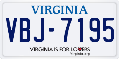 VA license plate VBJ7195