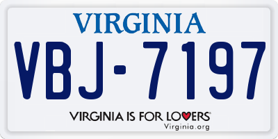 VA license plate VBJ7197