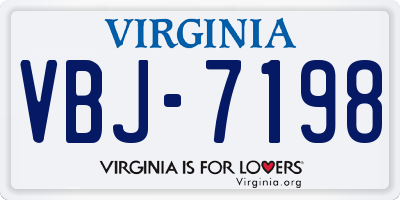 VA license plate VBJ7198