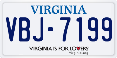 VA license plate VBJ7199