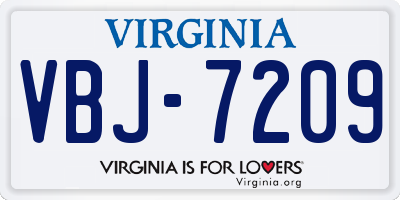 VA license plate VBJ7209