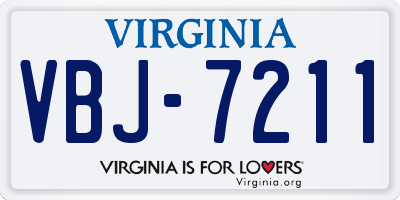 VA license plate VBJ7211