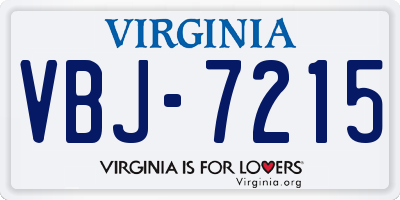 VA license plate VBJ7215