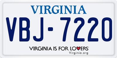 VA license plate VBJ7220