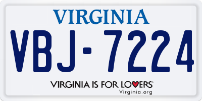 VA license plate VBJ7224