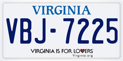 VA license plate VBJ7225