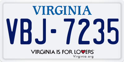 VA license plate VBJ7235