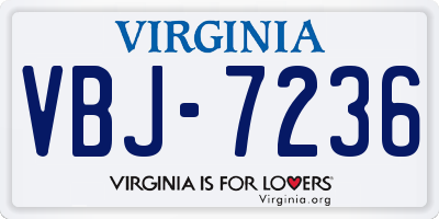 VA license plate VBJ7236