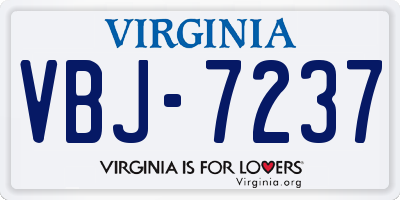 VA license plate VBJ7237