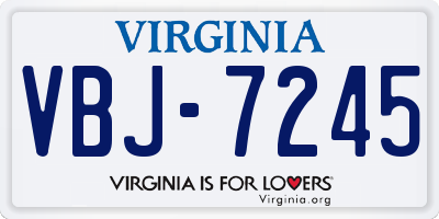 VA license plate VBJ7245