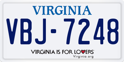 VA license plate VBJ7248