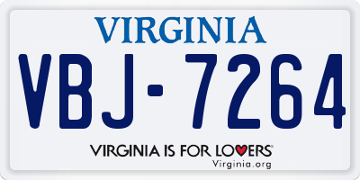 VA license plate VBJ7264