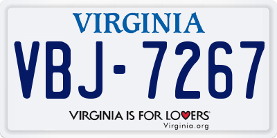 VA license plate VBJ7267