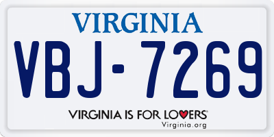 VA license plate VBJ7269
