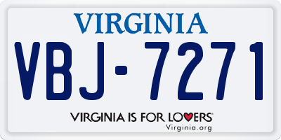 VA license plate VBJ7271