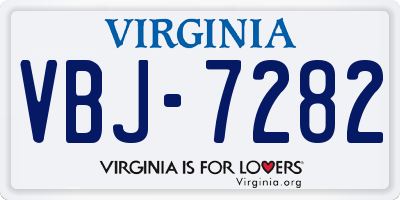 VA license plate VBJ7282
