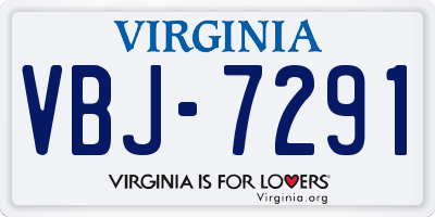 VA license plate VBJ7291