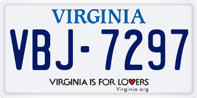 VA license plate VBJ7297