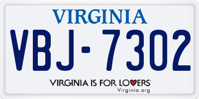 VA license plate VBJ7302