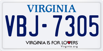 VA license plate VBJ7305