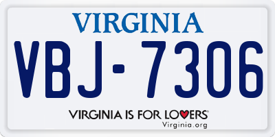 VA license plate VBJ7306