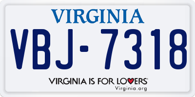 VA license plate VBJ7318