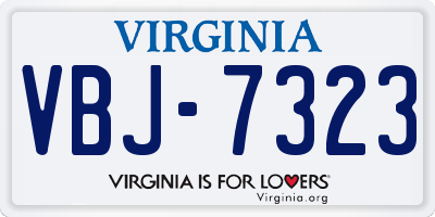 VA license plate VBJ7323