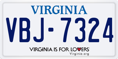 VA license plate VBJ7324