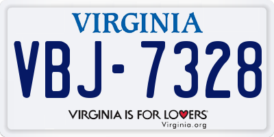 VA license plate VBJ7328