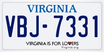 VA license plate VBJ7331