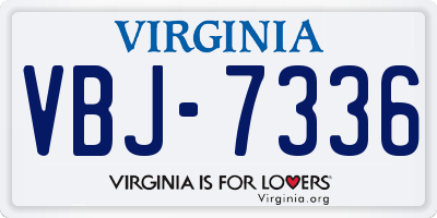 VA license plate VBJ7336