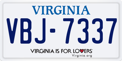 VA license plate VBJ7337