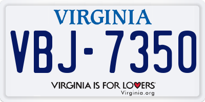 VA license plate VBJ7350