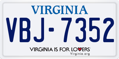 VA license plate VBJ7352