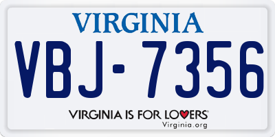 VA license plate VBJ7356