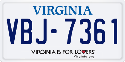 VA license plate VBJ7361