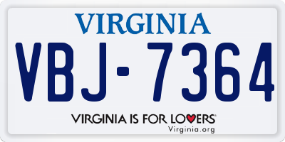 VA license plate VBJ7364