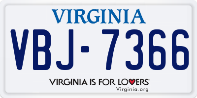VA license plate VBJ7366