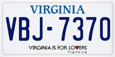 VA license plate VBJ7370