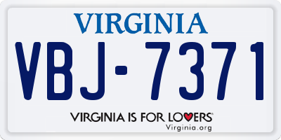 VA license plate VBJ7371