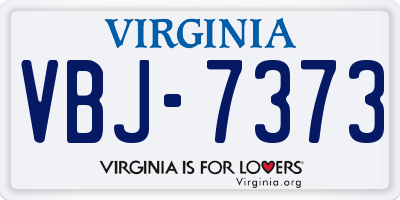 VA license plate VBJ7373