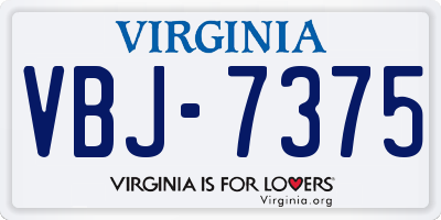 VA license plate VBJ7375
