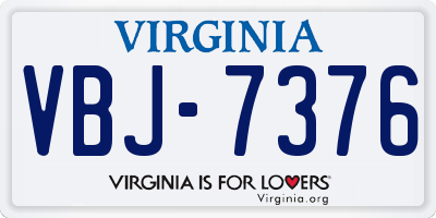 VA license plate VBJ7376