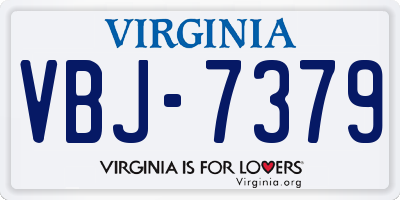 VA license plate VBJ7379